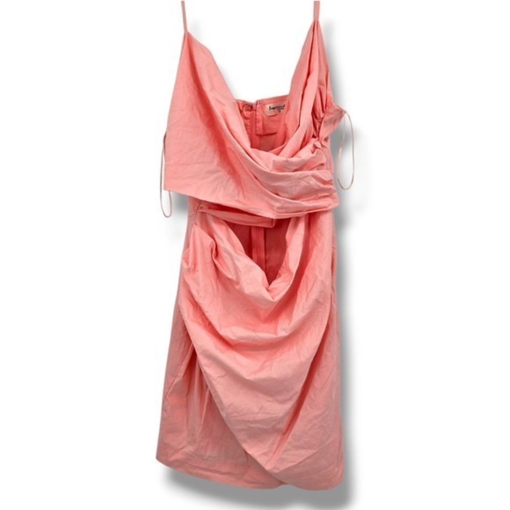 Impression Pink Dress Sleeveless Party Cocktail Ruched Cut Out Mid-Section 2X